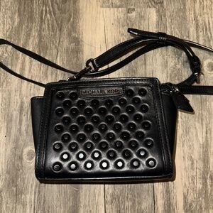 Black Michael Kors Mini Cross Body Studded Bag